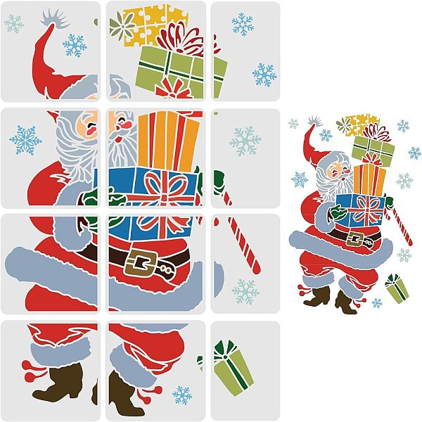 

PandaHall PET Drawing Painting Stencils Templates Sets, Santa Claus, Mixed Color, 297~300x210~300mm, 12pcs/set Plastic Multicolor
