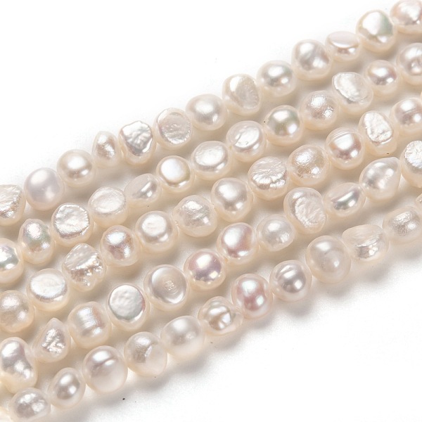 

PandaHall Natural Cultured Freshwater Pearl Beads Strands, Potato, Bisque, 5~6x6~7mm, Hole: 0.8mm, about 55~60pcs/strand, 13.39 inch(34cm)..., Orange
