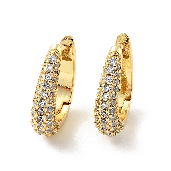 

PandaHall Clear Cubic Zirconia Hoop Earrings, Rack Plating Brass Jewelry for Women, Cadmium Free & Nickel Free & Lead Free, Real 18K Gold...