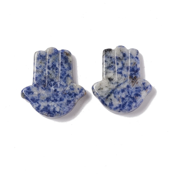 

PandaHall Natural Sodalite Cabochons, Hamsa Hand, 37x32.5x7~8mm Sodalite Palm