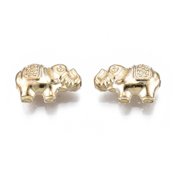 

PandaHall Plating ABS Plastic Beads, Elephant, Light Gold, 8.5x12.5x4mm, Hole: 1.2mm ABS Plastic Elephant