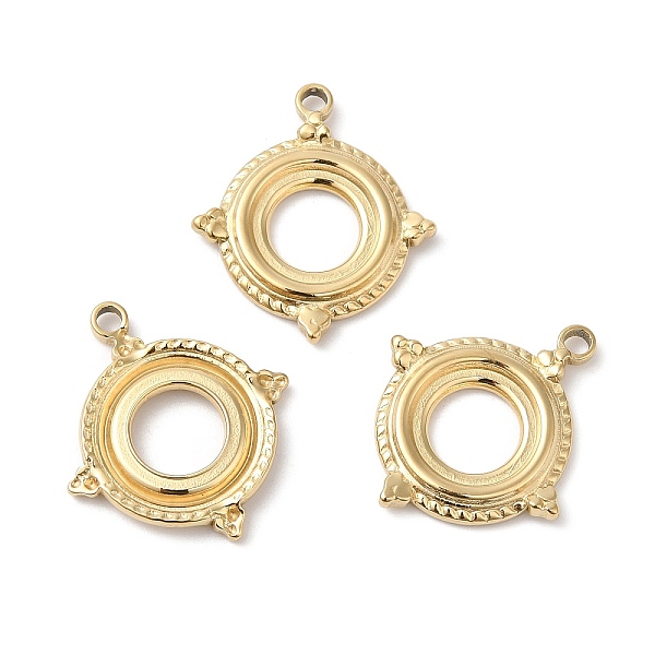 

PandaHall Ion Plating(IP) 316L Surgical Stainless Pendant Cabochon Settings, Open Back Settings, Flat Round, Real 18K Gold Plated, Tray: 7mm...