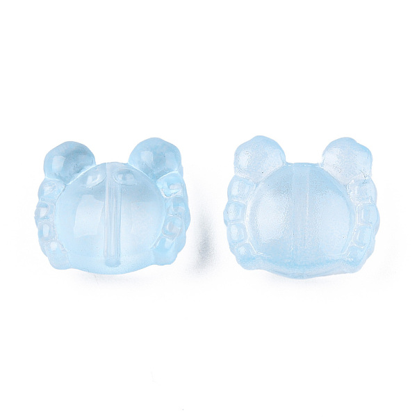 

PandaHall Transparent Spray Painted Glass Beads, Crab, Light Sky Blue, 13x14x6.5mm, Hole: 1mm Glass Crab