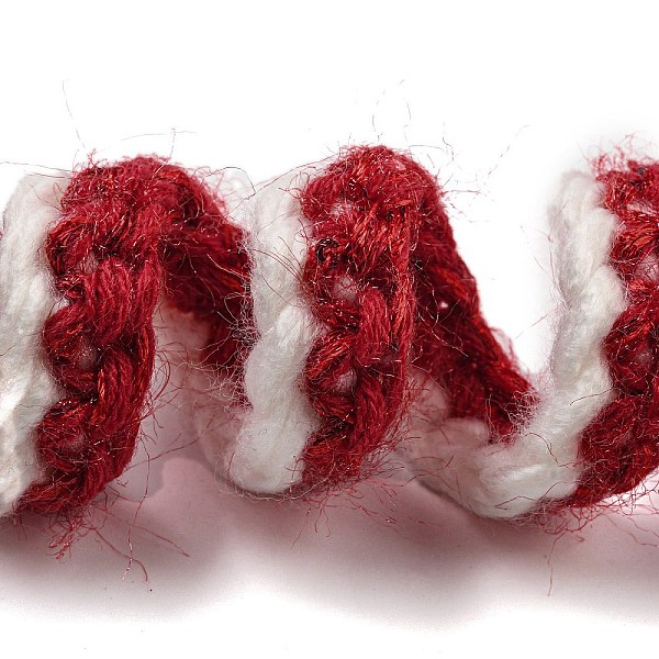

PandaHall Two Tone Polyester Crochet Lace Trim, Knitted Decor Trimming with PVC Paillettes, for Clothes Bridal Dress, White, FireBrick, 5/8..., Red