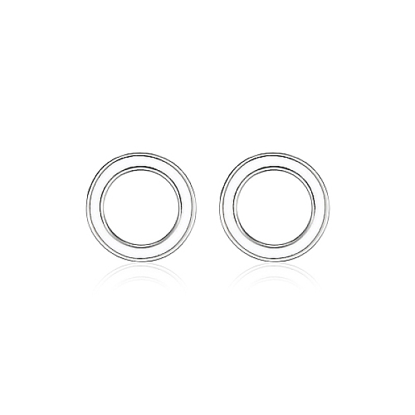 

PandaHall Ring Rhodium Plated 925 Sterling Silver Stud Earrings, with Cubic Zirconia, Platinum, No Size. Sterling Silver Ring