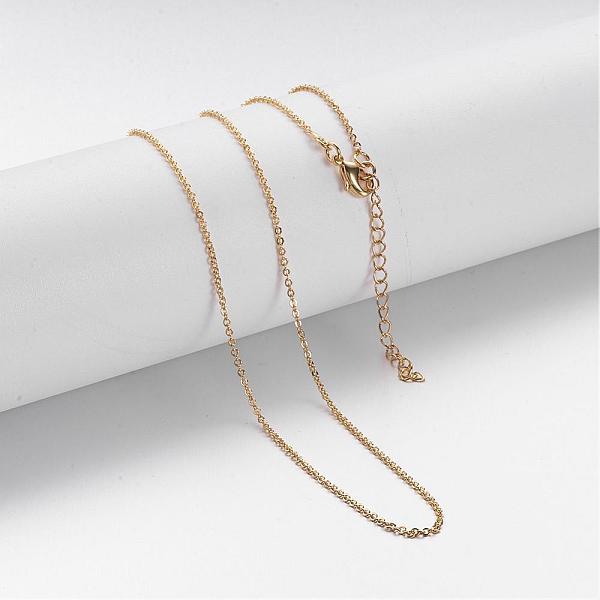 

PandaHall Brass Chain Necklaces, Cable Chain, with Lobster Clasps, Golden, 17 inch Brass