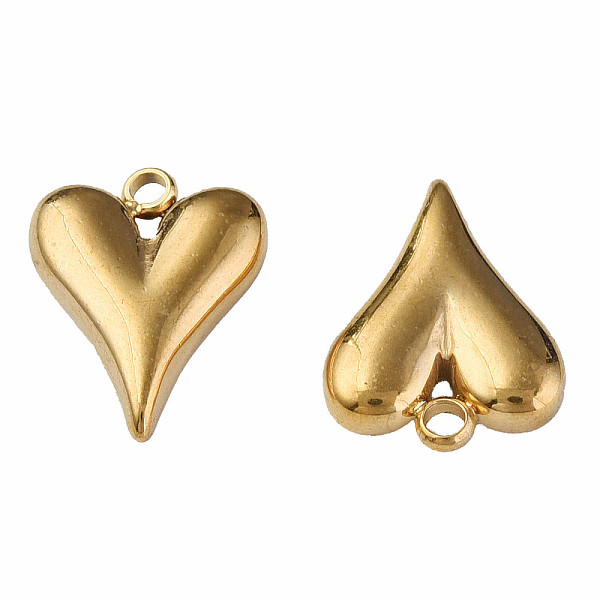 

PandaHall 304 Stainless Steel Pendants, with 201 Stainless Steel Loops, Heart, Golden, 16x12x3.5mm, Hole: 1.6mm 304 Stainless Steel Heart