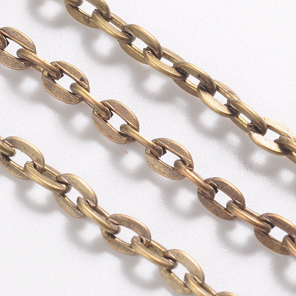 

PandaHall Iron Cable Chains, Unwelded, with Spool, Flat Oval, Cadmium Free & Nickel Free & Lead Free, Antique Bronze, 4.1x3x0.8mm, about...