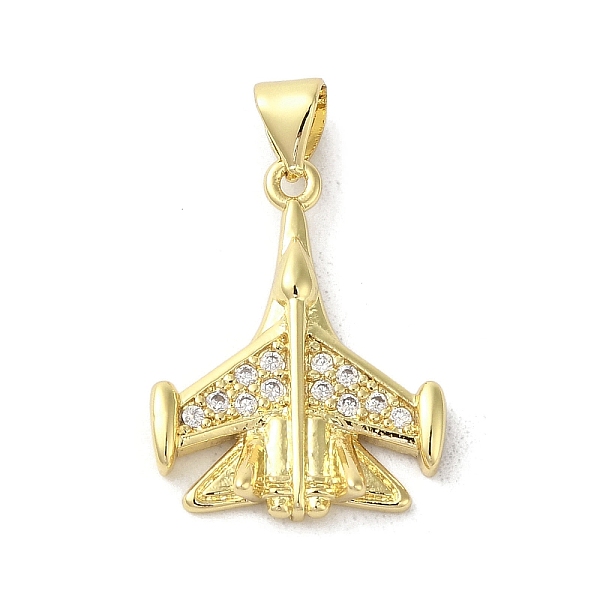 

PandaHall Rack Plating Brass Micro Pave Cubic Zirconia Pendants, Airplane, Long-Lasting Plated, Cadmium Free & Lead Free, Real 18K Gold..., Clear