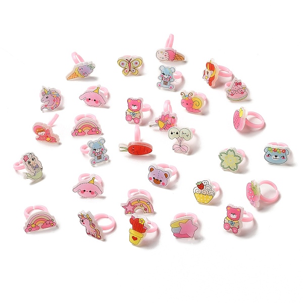 

PandaHall Cartoon Animal Resin Open Cuff Ring for Kids, Mixed Shapes, Inner Diameter: 13.8mm Resin Mixed Shapes Multicolor