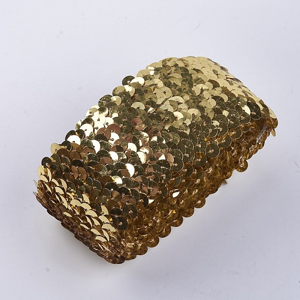 

PandaHall Plastic Paillette Elastic Beads, Sequins Beads, Ornament Accessories, Flat Round, Gold, 45x2mm Plastic Flat Round Gold
