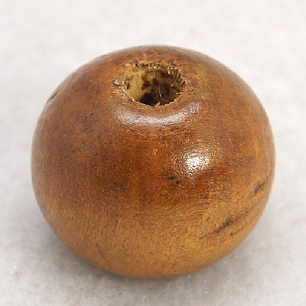 

PandaHall Natural Wood Beads, Round, Dyed, Saddle Brown, 16x18mm, Hole: 4mm, about 600pcs/1000g Wood Round Brown