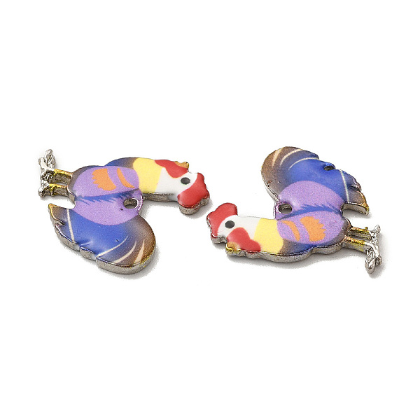 

PandaHall Alloy Enamel Pandants, Lead Free & Cadmium Free, Platinum, Rooster Charm, Purple, 23x19.5x2mm, Hole: 1.6mm Alloy+Enamel Rooster...