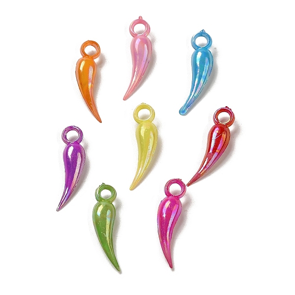 

PandaHall Plating Opaque Acrylic Pendants, AB Color, Pepper, Mixed Color, 23.5x8x5mm, Hole: 2.7mm, 2272pcs/500g Acrylic Vegetables..., Multicolor