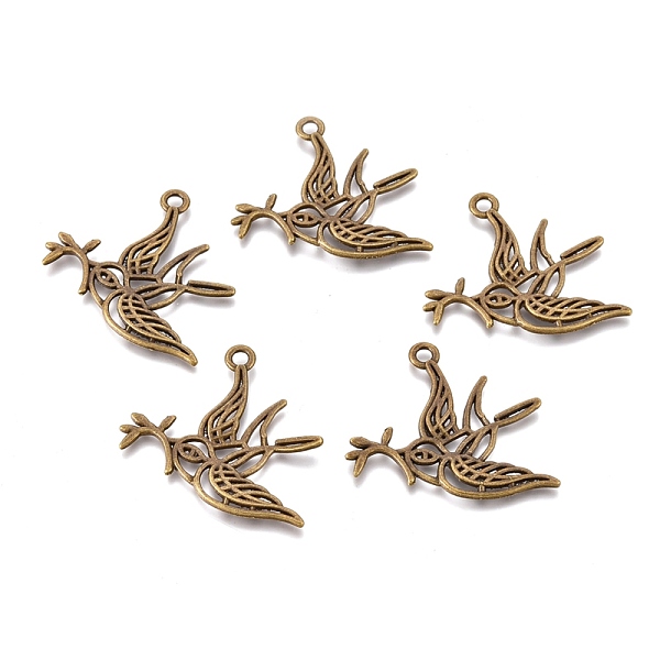 

PandaHall Tibetan Style Alloy Pendants, Swallow, Nickel Free, Antique Bronze, 30x32.4x2mm, Hole: 2.5mm Alloy Bird