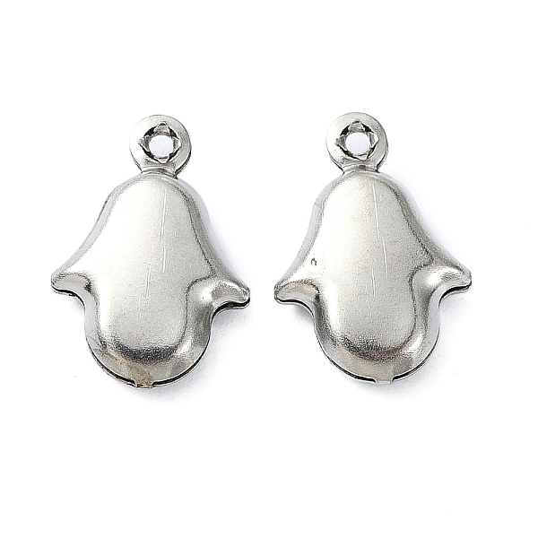 

PandaHall 304 Stainless Steel Charms, Hamsa Hand Charms, Stainless Steel Color, 14x10x3mm, Hole: 1.1mm 304 Stainless Steel Hamsa Hand