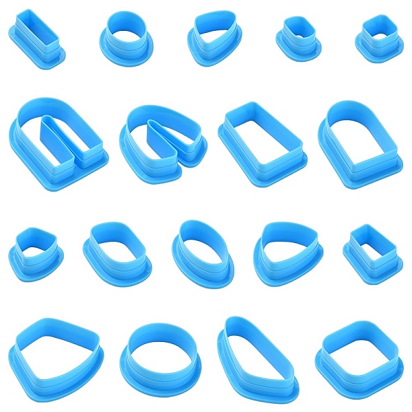 

PandaHall ABS Plastic Cookie Cutters, Geometrical Shape, Deep Sky Blue, Package Size: 200x110x25mm Plastic Mixed Shapes