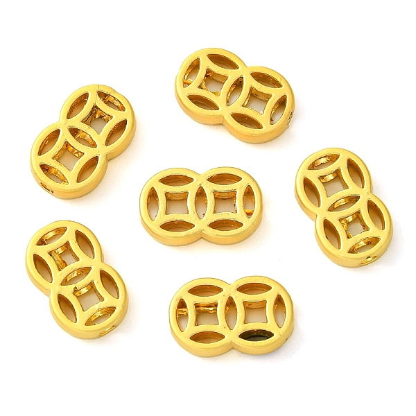 

PandaHall Rack Plating Hollow Brass Beads, Long-Lasting Plated, Lead Free & Cadmium Free, Copper Cash, Real 18K Gold Plated, 12x7.5x2.5mm...