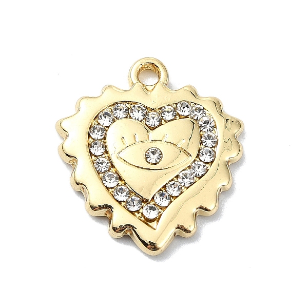 

PandaHall Alloy Rhinestone Pendants, Heart, Golden, 20x18x3mm, Hole: 2mm Alloy+Rhinestone Heart