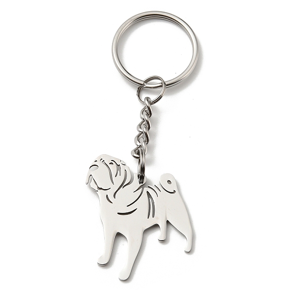

PandaHall 304 Stainless Steel Keychain, Dog, Stainless Steel Color, 8.5cm Stainless Steel Dog