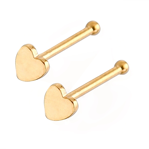 

PandaHall Heart 304 Stainless Steel Nose Studs, Nose Bone Rings, Nose Piercing Jewelry, Golden, 8.5mm, Bar Length: 1/4"(6.3mm), Pin: 18...