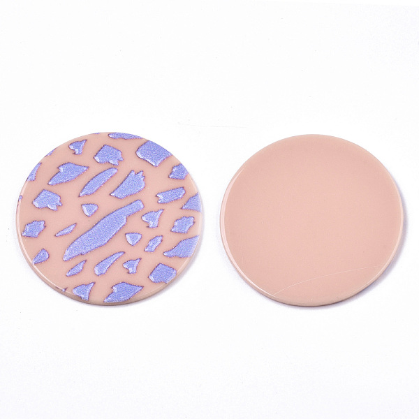 

PandaHall Opaque Printed Acrylic Cabochons, Flat Round, Pink, 39x2~3mm Acrylic Flat Round Pink