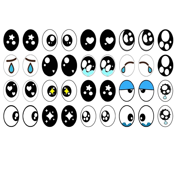 

PandaHall Glass Doll Eyes Cabochons, Doll Decorations, Oval, Mixed Color, 10x8mm Glass Oval Multicolor