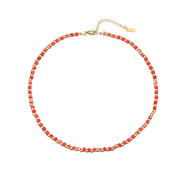 

PandaHall Natural Dyed Jade Beaded Necklaces for Women, Red, 14.96 inch(38cm) Jade Red