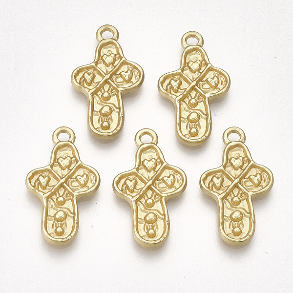 

PandaHall Alloy Pendant, Matte Style, Cadmium Free & Nickel Free & Lead Free, Cross, Golden, 21.5x12x2mm, Hole: 2mm Alloy Cross