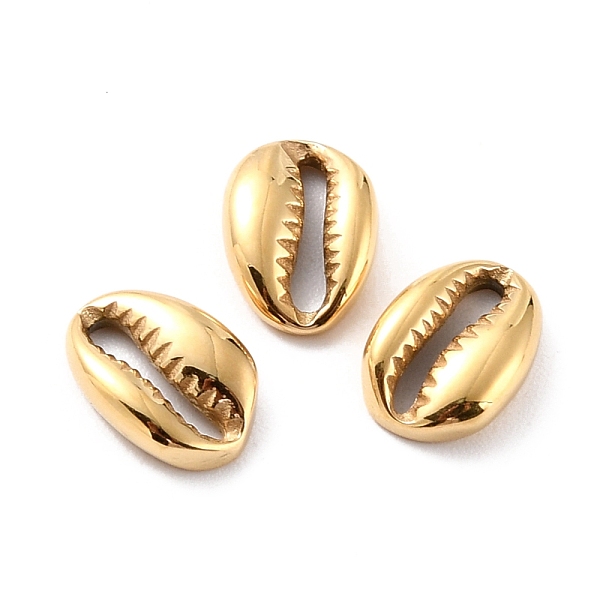 

PandaHall Ion Plating(IP) 316 Surgical Stainless Steel Charms, Manual Polishing, Shell Shape, Golden, 9.5x7x2.5mm, Hole: 7x1.5mm 316...
