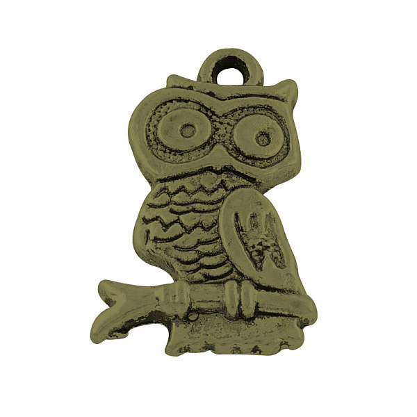 

PandaHall Tibetan Style Alloy Owl Pendants, Cadmium Free & Nickel Free & Lead Free, Antique Bronze, 22x14x3mm, Hole: 2mm, about 550pcs/1000g...