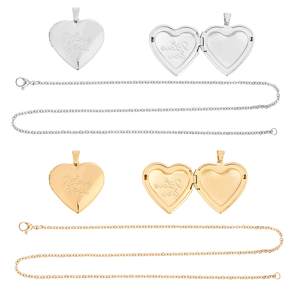 

PandaHall Unicraftale DIY Valentine's Day Themed Pendant Necklaces Making Kits, Including 304 Stainless Steel Locket Pendants & Necklace...