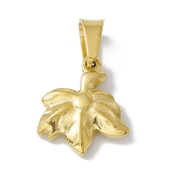 

PandaHall Vacuum Plating 304 Stainless Steel Pendants, Leaf, Golden, 16x14x3mm, Hole: 5.5x4mm 304 Stainless Steel Leaf