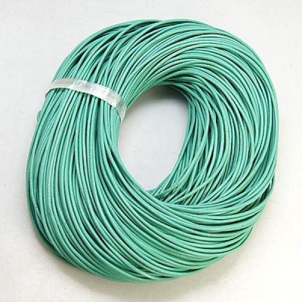 

PandaHall Cowhide Leather Cord, Leather Jewelry Cord, Jewelry DIY Making Material, Round, Dyed, Light Cyan, 2mm Cowhide Round Cyan