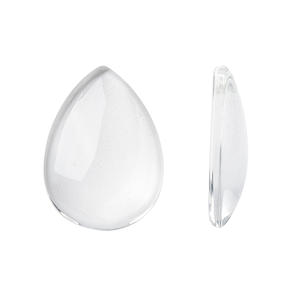 

PandaHall Transparent Teardrop Glass Cabochons, Clear, 25x18x5mm Glass Teardrop Clear