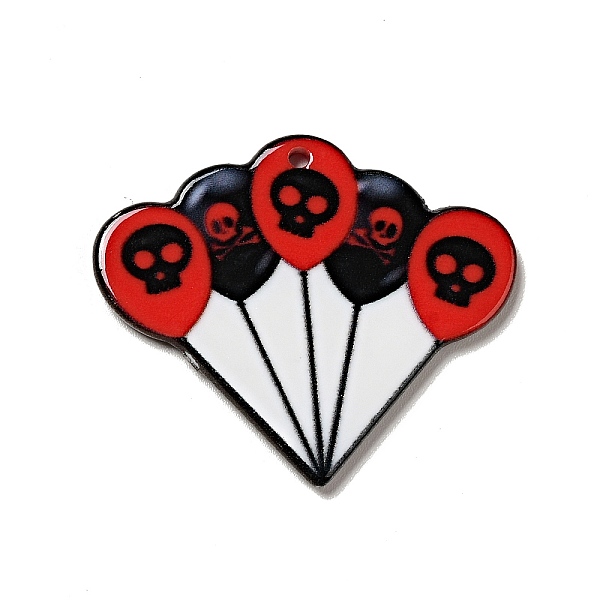 

PandaHall Halloween Printed Acrylic Pendants, Balloon Pattern, 31x36x2mm, Hole: 1.6mm Acrylic Balloon