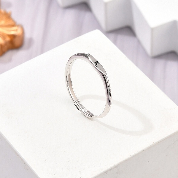 Rhodium Plated 925 Sterling Silver Adjustable Rings