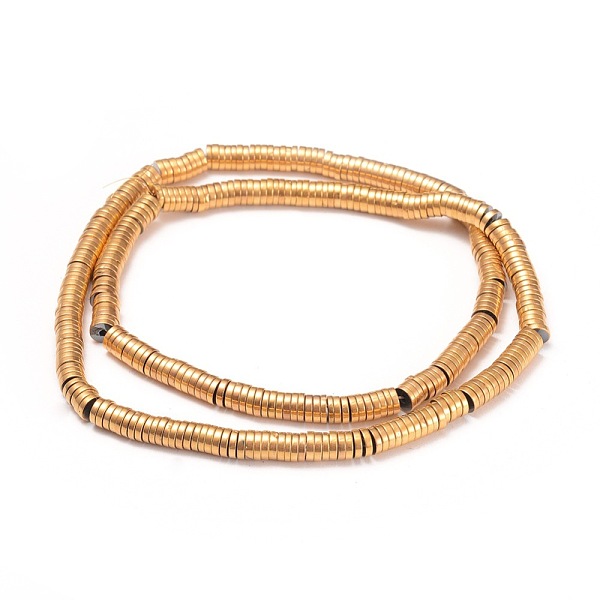 

PandaHall Electroplate Non-magnetic Synthetic Hematite Beads Strands, Long-Lasting Plated, Heishi Beads, Flat Round/Disc, Golden Plated...