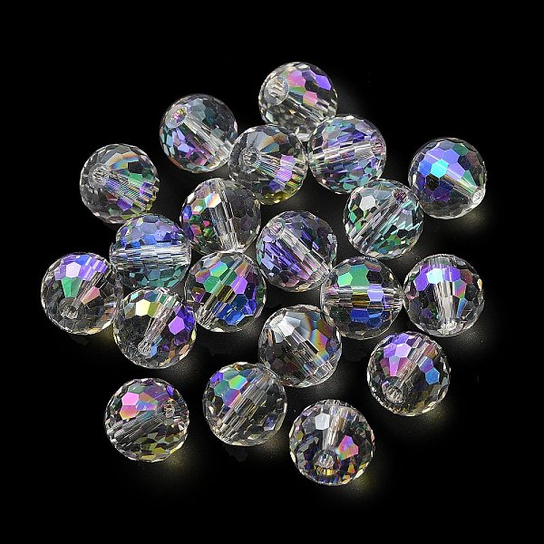 

PandaHall AB Color Plated Glass Beads, Faceted Round, Lavender, 10x9mm, Hole: 1.5mm Glass Round Purple