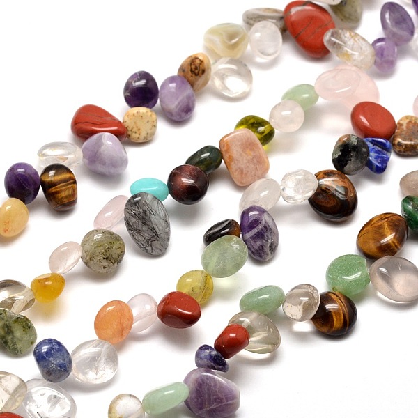 

PandaHall Natural & Synthetic Gemstone Chip Bead Strands, 8~22x7~16x4~8mm, Hole: 1mm, about 16 inch Mixed Stone Chip