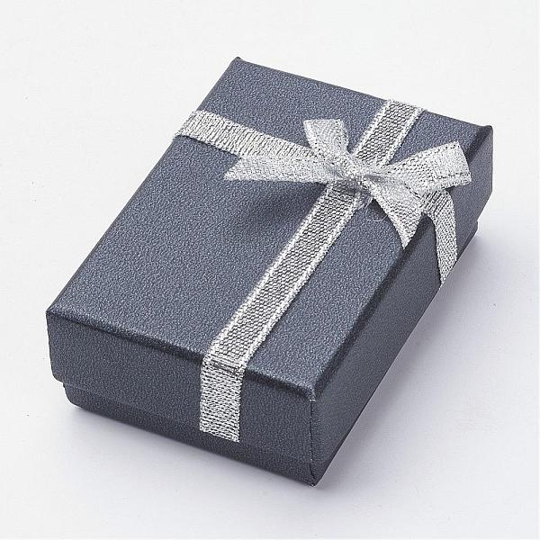 

PandaHall Cardboard Necklace Boxes, with Ribbon Bowknot and Sponge inside, Rectangle, Black, 7x5x2.5cm Paper Rectangle Black