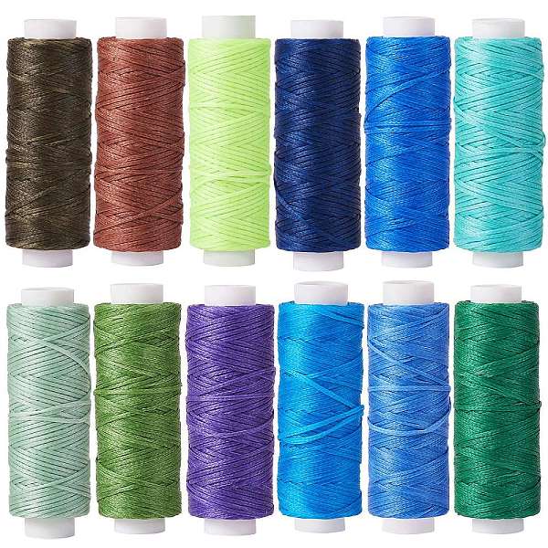 

PandaHall 12Rolls 12 Colors Waxed Polyester Cord, Flat, Mixed Color, 0.8mm, about 32.8 yards(30m)/roll, 1roll/color Waxed Polyester Cord..., Multicolor