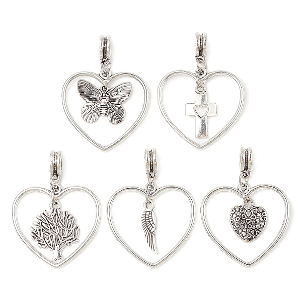

PandaHall Alloy Pendant, Valentine Heart, Antique Silver, 40.5mm Alloy Heart