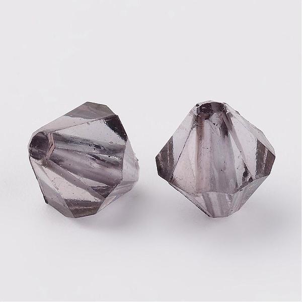 

PandaHall Faceted Bicone Transparent Acrylic Beads, Dyed, Gray, 4mm, Hole: 1mm, about 13000pcs/500g Acrylic Bicone Gray