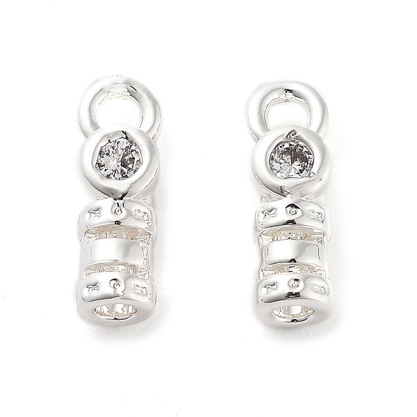 

PandaHall Brass Cord Ends, End Caps with Clear Cubic Zirconia, Column, 925 Sterling Silver Plated, 10x3.5x3mm, Hole: 1.5mm, Inner Diameter...
