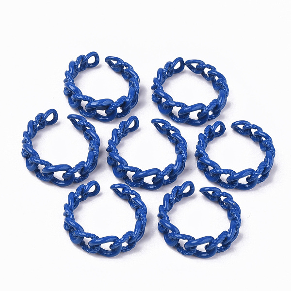 

PandaHall Spray Painted Alloy Cuff Rings, Open Rings, Cadmium Free & Lead Free, Curb Chain Shape, Blue, US Size 5 1/2(16.1mm) Alloy Blue