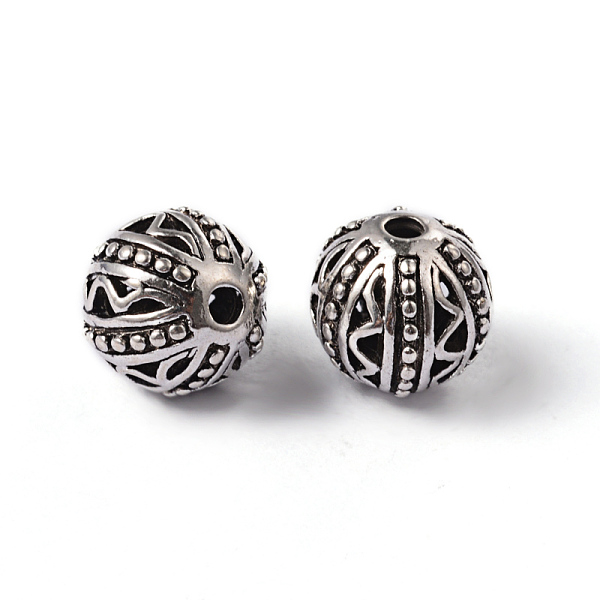 

PandaHall Tibetan Style Alloy Round Beads, Cadmium Free & Nickel Free & Lead Free, Antique Silver, 11mm, Hole: 2mm Alloy Round