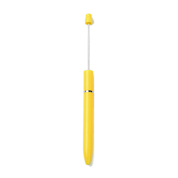 

PandaHall Plastic Beadable Pens, Ball-Point Pen, for DIY Personalized Pen, Yellow, 161x10mm Plastic Yellow
