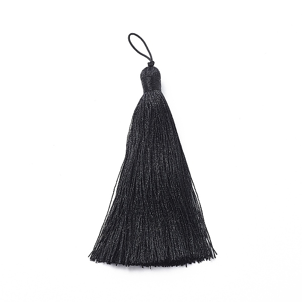 

PandaHall Nylon Tassel Big Pendants, Black, 105x11mm Nylon Black