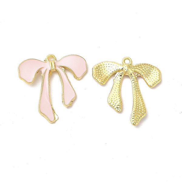 

PandaHall Alloy Enamel Charms, Cadmium Free & Nickel Free & Lead Free, Golden, Bowknot Charm, Pink, 26.5x26x3.8mm, Hole: 1.5mm Alloy+Enamel...